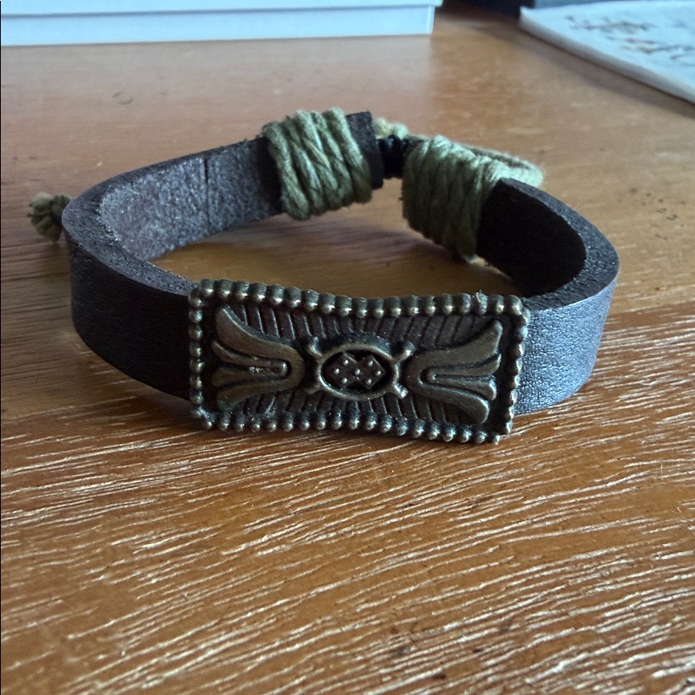 Leather Bracelet with Bronze Accent